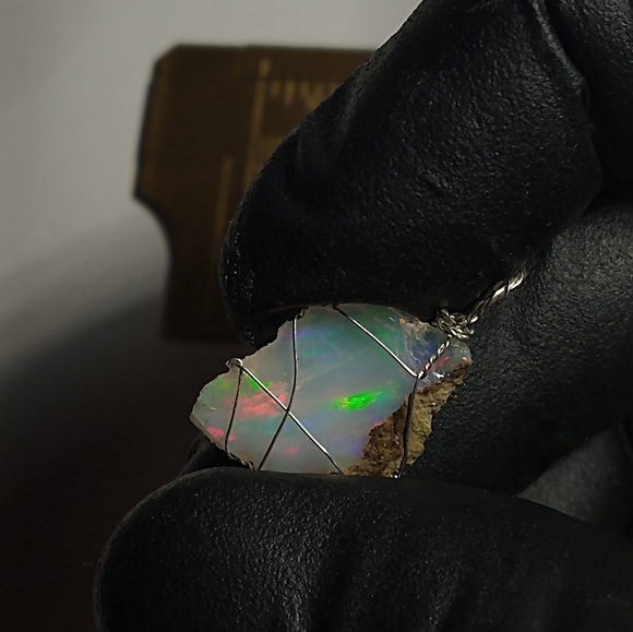 Unique Natural Opal Pendant 925 - Picture 3 of 9